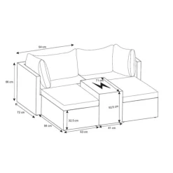 Outrium LISSABON SOFASÆT SORT Clearance