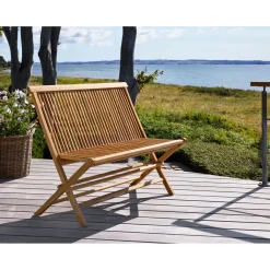 Outrium SYROS MED RYGLÆN HAVEBÆNK TEAK 110 CM^ Havebænke