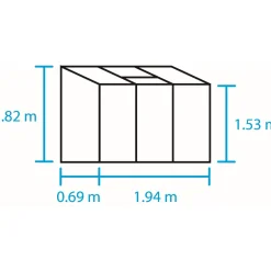 Outrium VÆGDRIVHUS 3 MM DELT GLAS SORT 1,3 M2^ Vægdrivhuse