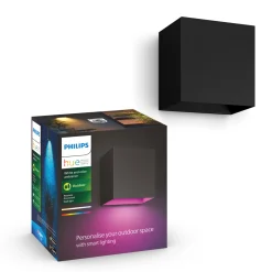 Philips Hue RESONATE DOWNWARD UDENDØRS VÆGLAMPE 8W SORT New