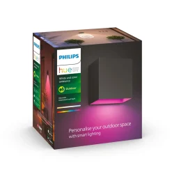 Philips Hue RESONATE DOWNWARD UDENDØRS VÆGLAMPE 8W SORT New