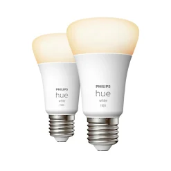 Philips Hue W 2-PAK SMART LED PÆRE E27 STANDARD 10W^ Smart Belysning