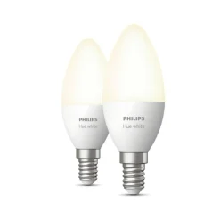 Philips Hue W 2-PAK SMART LED PÆRE E14 KERTE 6W^ Smart Belysning