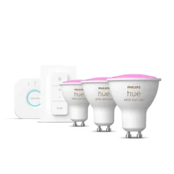 Philips Hue WCA 3 X GU10, BRIDGE & DIM. SWITCH STARTSÆT^ Smart Belysning