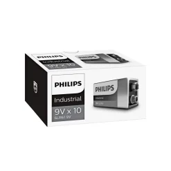 Philips INDUSTRIAL ALKALINE 9V BATTERI 10 STK/PAK^ Batterier