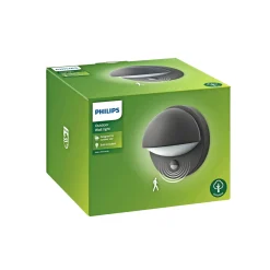 Philips JUNE M/SENSOR UDENDØRS VÆGLAMPE ANTRACIT 12W^ Væglamper Ude