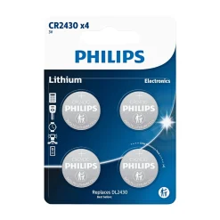 Philips LITIUM CR2430 KNAPCELLE BATTERI 4 STK/PK^ Batterier