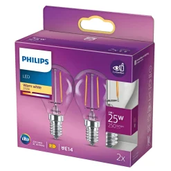 Philips P45 LED PÆRE STANDARD E14 2W^ Led