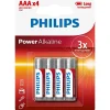 Philips POWER ALKALINE AAA BATTERI 4 STK/PK Outlet