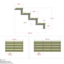 Plus 4 TRIN TERRASSETRAPPE 1800 X 710 MM^ Trappevanger