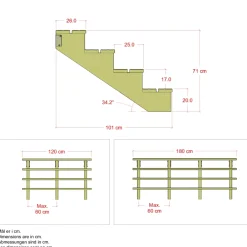 Plus 4 TRIN TERRASSETRAPPE 1800 X 710 MM^ Trappevanger