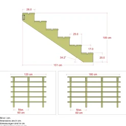 Plus 6 TRIN TERRASSETRAPPE 1800 X 1050 MM^ Trappevanger