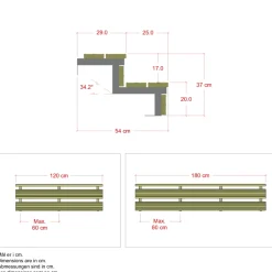 Plus 2 TRIN TERRASSETRAPPE 1200 X 370 MM Clearance