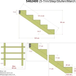 Plus 5 TRIN TRAPPEVANGE 42 X 850 MM Hot