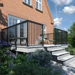 Plus GELÆNDERSYSTEM VARMGALVANISERET OG PULVERLAKERET SORT 90 X 98 CM Clearance