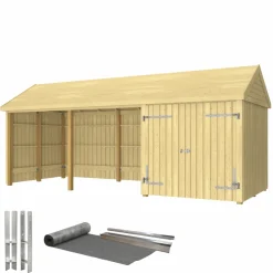 Plus INKL. TAGPAP/ALULISTER/H-STOLPEFØDDER HAVEHUS 14,5 M2 New
