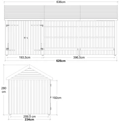 Plus INKL. TAGPAP/ALULISTER/H-STOLPEFØDDER HAVEHUS 14,5 M2 New
