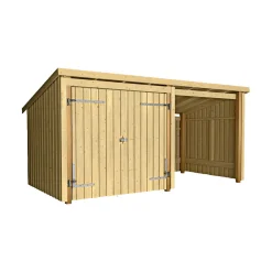 Plus NORDIC 2-MODUL STANDARD MULTIHAVEHUS 9,5 M²^ Redskabsskure