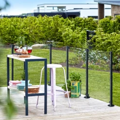 Plus STOLPE VARMGALVANISERET OG PULVERLAKERET GRÅSORT 4.24 X 4.24 X 96 CM^ Stolper & Pæle
