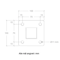 Plus STOLPE VARMGALVANISERET OG PULVERLAKERET SORT 4.50 X 4.50 X 103.30 CM Sale