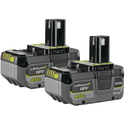 Ryobi RB1840X2 BATTERIER 18V 4 AH 2 STK/PAK^ Batterier & Ladere