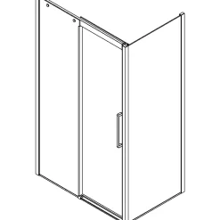 Scanbad CLASSIC SKYDEDØR KROM/KLAR 140 X 200 X 80 CM^ Brusevægge
