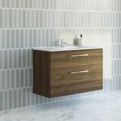 Scanbad DELTA BADMØBEL BRUN EG MED METALSKUFFER 101 CM Outlet