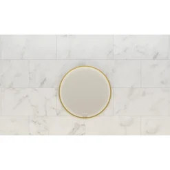 Scanbad DELTA RAMMESPEJL MED LYSSTYRING Ø75 CM BØRSTET MESSING Discount