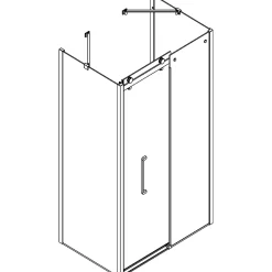 Scanbad DELUXE SKYDEDØR KROM/KLAR 160 X 200 X 80 CM Outlet