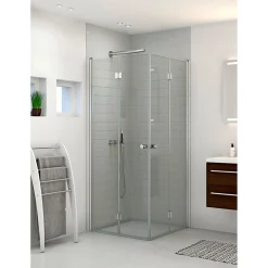 Scanbad FLEXI MAT ALU PROFIL, 1 STK. FOLDEDØR KLAR GLAS 99 CM^ Brusevægge