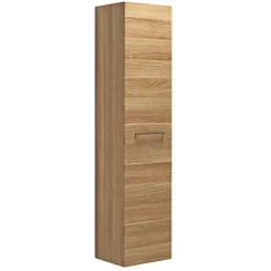 Scanbad MULTO HØJSKAB HØJREHÆNGSLET VARM EG 40 X 175 CM^ Badeværelsesmøbler