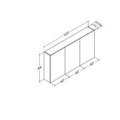 Scanbad MULTO SPEJLSKAB UDEN LAMPER HVID 120 X 64 CM Hot