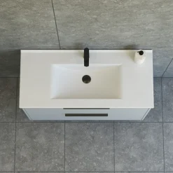 Scanbad NOW GLAT BADMØBEL MAT LYSEBLÅ 2 SKUFFER 101 CM^ Badeværelsesmøbler