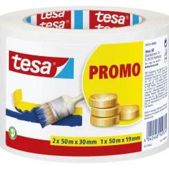 Tesa BASIC 3-PAK AFDÆKNINGSTAPE 2 X 30 MM OG 1 X 19 MM HVID^ Tape