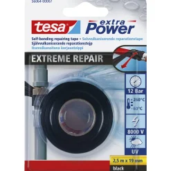 Tesa EXTREME REPAIR SILIKONETAPE 2,50 M X 19 MM SORT^ Tape