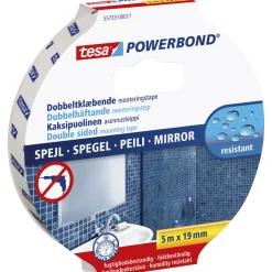 Tesa POWERBOND DOBBELT KLÆBENDE SPEJLTAPE 5 M X 25 MM HVID^ Tape