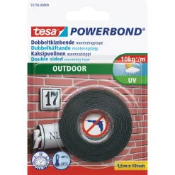 Tesa POWERBOND OUTDOOR DOBBELTKLÆBENDE TAPE 1,50 M X 19 MM HVID Best