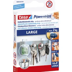 Tesa POWERSTRIPS DOBBELTKLÆBENDE STRIPS LARGE HVID^ Tape