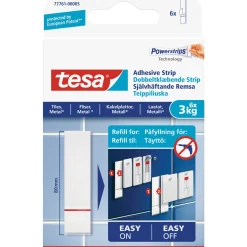 Tesa TIL GLATTE OVERFLADER DOBBELTKLÆBENDE STRIPS 3 KG 6 STK Discount