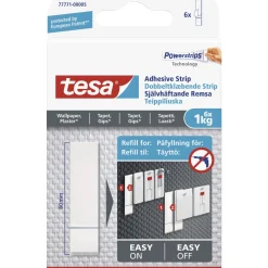 Tesa TIL TAPET OG GIPS DOBBELTKLÆBENDE STRIPS 1 KG 6 STK Discount