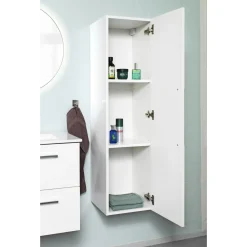 VASSO HØJSKAB HVID MAT EN ENKELT LÅGE MED 2 HYLDER I SPONPLADER OG MDF 32,5 CM^ Badeværelsesmøbler
