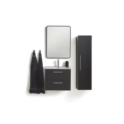 VASSO MILANO SOFTCLOSE BADMØBEL SORT 2 SKUFFER 60 CM^ Badeværelsesmøbler