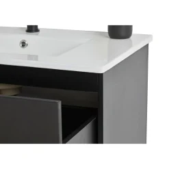 VASSO MILANO SOFTCLOSE BADMØBEL SORT 2 SKUFFER 80 CM^ Badeværelsesmøbler