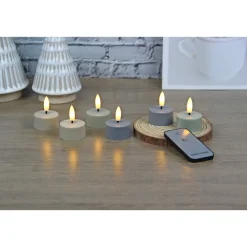 Veli Line 6 STK. FLERFARVET GENOPLADELIGE LED FYRFADSLYS Outlet
