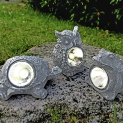 Veli Line ASSORTERET STENFIGUR SOLCELLE LAMPE GRÅ 10 CM Sale