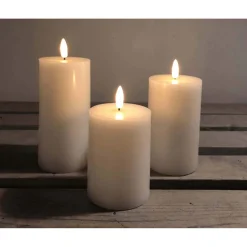 Veli Line 3-PAK HVIDE Ø7,5 X10+12,5+15 CM LED BLOKLYS^ Boligindretning