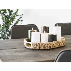 Veli Line 3-PAK OLIVENGRØNNE Ø 7,5X10+12,5+15 CM LED BLOKLYS^ Boligindretning