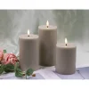 Veli Line 3-PAK TAUPEFARVEDE Ø 7,5X10+12,5+15 CM LED BLOKLYS^ Boligindretning