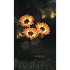 Veli Line SUNFLOWER SOLCELLE LAMPE GUL/GRØN 70 CM^ Solcellelamper