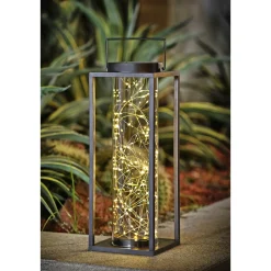 Veli Line TORINO SOLCELLE LANTERNE SORT/KLART GLAS 42 CM^ Solcellelamper